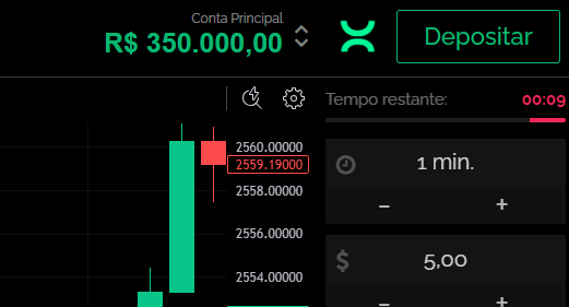 Conta Matrix Broker com saldo de R$ 350.000,00